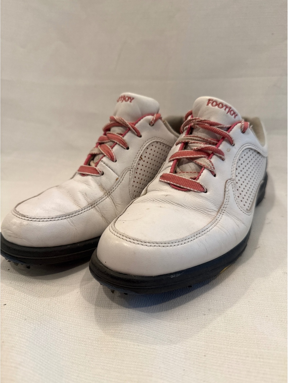 FootJoy Men's Golf Shoes Size 7M White with Red Laces